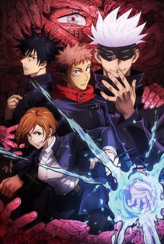 an anime poster with the main characters