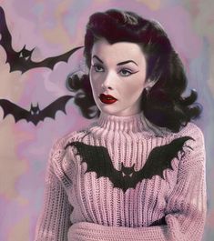 Pinup Halloween Costume, Slay Fashion, Spooky Sweater, Vintage Halloween Cards, Spooky October, Sweater Designs, Animal Costumes, Pin Up Outfits