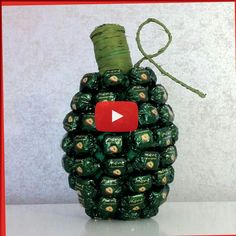 a pineapple made out of chocolate wrapped in twine