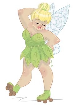 a woman dressed as tinkerbell is dancing