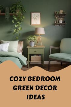 Cozy Bedroom Green Decor Ideas Bedroom Green Decor, Cozy Bedroom Green, Green Decor Ideas, Calming Decor