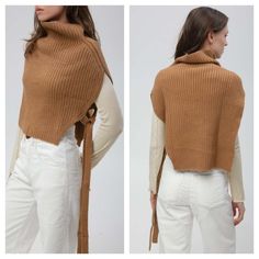 New Mijeong Park Sweater Vest In Camel Brown. One Size. Brand New With Tags Attached. High Neck Ribbed Knit Ties At Side Sleeveless 65% Acrylic, 22% Nylon, 10% Wool, 3% Spandex Tags: Cozy, Layering, Winter, Chilly, Cold Weather Beige Knitted Turtleneck Outerwear, Brown Knitted Turtleneck Outerwear, Brown Funnel Neck Sweater For Layering, Brown Turtleneck Outerwear For Spring, Brown Turtleneck Outerwear For Cold Weather, Beige Ribbed Turtleneck Outerwear, Brown Knitted Sweater Vest For Winter, Beige Knit Turtleneck Outerwear, Brown Knitted Turtleneck Top