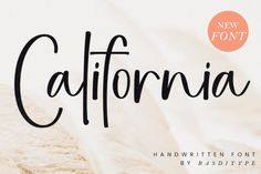 the word california written in black ink on a white background