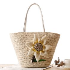 Ivory Sunflower Summer Beach Tote for Travelling #fashion #fashionbag #fashiongirl #girl #bag #handbag #instafashion #luxury #style #love #happy #instagood #fashionaddict #fashionpost #bagaddict #forsaleph #fashionph #bagph #summer #vintage #vintagegirl #vintagefshion #vintagestyle #vintagebag #leather #trend #fashions #crossbodybag #baglover #outoffits #outfits ##beachbag #shoulderbag #beach #bags #freeshipping #ninedoorsvintage #igvintage #strawtote #totebag #beachbag #woventote #summer Girls Traveling, Pretty Moon, Rattan Handbags, Straw Beach Bag, Rattan Bag, Boho Purses, Straw Bags, Straw Tote, Travel Tote