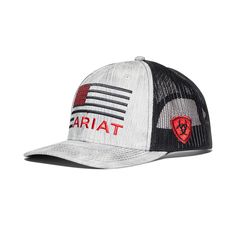 This everyday, all-day-comfortable cap features six-panel construction and a snapback closure to ensure sun protection and the perfect fit. The finishing touch: an Ariat flag logo. \r\n\r\nSnapback closure\r\nSix panels\r\n\r\nFlag Logo Cap | Men's Flag Logo Cap in Grey, Size: OS by Ariat Patriotic Snapback Hat With Curved Brim For Outdoor, Patriotic Snapback Hat With Flat Bill For Outdoor, Patriotic Snapback Hat With Flat Brim, Patriotic Curved Brim Snapback Hat For Outdoor, Patriotic Flat Bill Snapback Hat For Outdoor, Patriotic Outdoor Snapback Hat With Curved Bill, Patriotic Adjustable Snapback Hat With Curved Brim, American Style Adjustable Trucker Baseball Cap, Patriotic Snapback Sports Hat