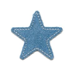 a blue star with white stitching on it