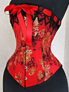 Limited Edition Victorian Red Silk Brocade Silk Underbust | Etsy Wasp Waist, Venice Carnivale, Corset Waist, Lace Tights, Underbust Corset, Ballet Pink, Corset Lingerie, Silk Brocade, Wasp