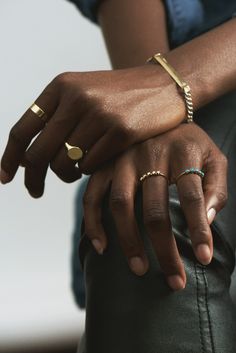 An everyday adornment. Crafted from 14Kt gold, this scaled-down version of the classic Signet Ring is the perfect signature piece to add to your collection. Personalize it with an initial and pair with other understated styles. 14Kt Yellow Gold Signet Ring ID Signet Diameter: 10mm Made in L.A. Dainty Everyday Rings Stamped 14k, Classic Gold Stackable Brass Rings, Everyday Yellow Gold Plated Signet Ring, Modern Brass Jewelry For Anniversary, Adjustable 14k Gold Initial Ring For Everyday, Gold Stackable Signet Ring In Recycled Gold, Formal 14k Gold Filled Fine Jewelry, Dainty Gold Signet Ring For Everyday, Dainty Yellow Gold Signet Ring For Everyday