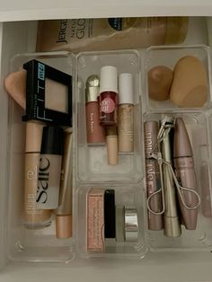 Makeup Organization Aesthetic, Makeup Drawer Organization, Makeup Drawer