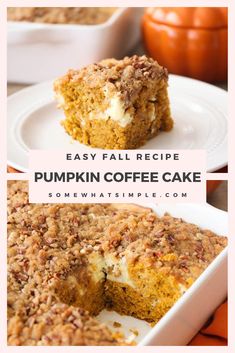 easy fall recipe pumpkin coffee cake