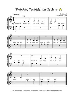 twinkle, twinkle little star sheet music