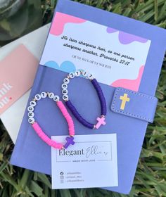 You are purchasing a beautiful pink/purple best friend friendship bracelet set (2 bracelets). Keep one for yourself and gift the other to your bestie.  This bracelets set is personalized with Proverbs  27:17 - "As iron sharpens iron, so one person sharpens another." This has always been one of my favorite scriptures. Such a sweet reminder that we should all be striving to sharpen one another.  All bracelets are made standard size (6.75"). If you need a smaller/larger size, please send me a message and I will create it for you! Thank you for looking. 💖 Cheap Pink Friendship Bracelets For Mother's Day, Handmade Inspirational Bracelets For Friendship, Inspirational Pink Jewelry For Gift, Inspirational Pink Jewelry For Gifts, Personalized Spiritual Beaded Bracelets As Best Friend Gift, Inspirational Round Beads Friendship Bracelets As Gift, Inspirational Friendship Bracelets With Round Beads As Gift, Adjustable Pink Spiritual Friendship Bracelets, Pink Adjustable Spiritual Friendship Bracelets