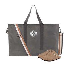 Get ready for road tripping with this monogrammed classic weekender! With its large size, this classic weekend bag is perfect for any adventure. Available in Charcoal and Rose, this bag features an adorable strap long enough to easily throw over your shoulder and a zipper pocket on the inside to store all your travel items. It includes a zippered top to ensure all of your belongings stay safe and secure inside. Make sure to check out more of our bag collection here! ​Measures 23 inches wid Sporty Rectangular Duffle Bag For Weekend, Sporty Rectangular Weekender Bag For Weekend Trips, Sporty Rectangular Weekend Travel Bag, Rectangular Weekender Bag With Adjustable Strap, Sporty Bags With Adjustable Strap For Weekend Trips, Sporty Weekender Bag With Adjustable Strap For Overnight Trips, Sporty Bag With Adjustable Strap For Weekend Trips, Sporty Rectangular Luggage For Weekend Trips, Weekend Rectangular Travel Bag With Adjustable Strap