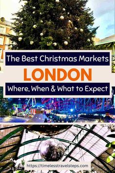 the london christmas market with text overlay