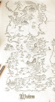 a map drawn on top of a piece of paper