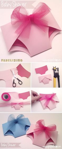 instructions for how to make an umbrella out of tissue paper and tulle ribbon with scissors