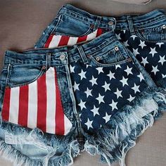 Printed Denim Jeans, Estilo Hipster, Casual Denim Shorts, Fest Outfits, Looks Country