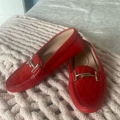 Newnever Wornsize 6 (36eu) Comfortable Fitimpulse Buy,Not My Style. Classic Red Flat Loafers, Red Flat Heel Loafers For Formal Occasions, Red Formal Loafers With Flat Heel, Red Formal Moccasins With Branded Insole, Elegant Loafers With Red Sole For Spring, Elegant Red Slip-on Loafers, Elegant Spring Loafers With Red Sole, Classic Red Slip-on Flats, Elegant Red Flats With Rubber Sole