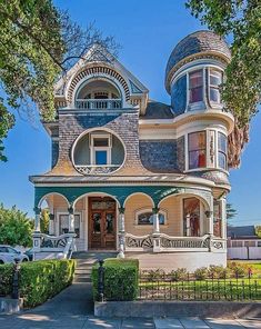 an old victorian style house in the suburbs