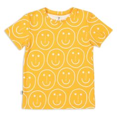 Don't Grow Up organic Short sleeve t-shirt- orange smiley Light Orange Background, Cute Smiley Face, Cut T Shirt, Orange Background, Cut Tshirt, Light Orange, Supply Chain, Smiley Face, Short Tops