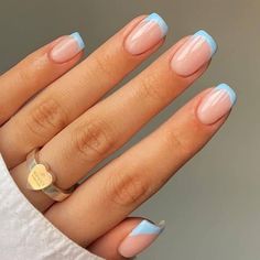 Oval French Tip Nails sites.unimi.it Nails Minimalist, French Tip Acrylic Nails, Her Nails, Nails Blue, Cute Gel Nails, Tip Nails, White French, Oval Nails