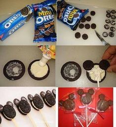 the process of making oreo pops is shown