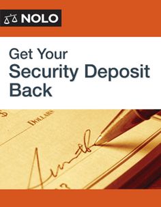 an orange book cover with the title get your security deposit back