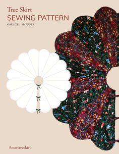 an umbrella is shown with the words tree skirt sewing pattern on it's side