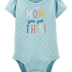 Nwt Carter's Blue Polka Dot Onesie Mom You Got This 18 Months Bodysuit So Precious Cute Blue Bodysuit For Spring, Playful Blue Cotton Bodysuit, Cute Blue Cotton Bodysuit, Head Shoulders, Free Jeans, Home Shoes, Baby Wedding, Carters Baby, Girl Mom