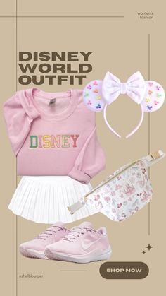 Disney World outfit for women Pastel Disney World outfit Preppy Disney World outfit Mickey pastel pearl mouse ears Disney embroidered crewneck sweatshirt Women’s plated tennis skirt with shorts and pockets Living in a dream Disney belt beg / Fanny pack Women’s Nike winflo running shoes in pink Follow my shop @shelbburger on the @shop.LTK app to shop this post and get my exclusive app-only content! #liketkit #LTKsalealert #LTKstyletip #LTKtravel @shop.ltk https://liketk.it/4tcHg Women Disney World Outfits, Unique Disney Outfits, Disney Women Outfits, Adult Disney Outfits For Women, Summer Disney Outfits, Disney World Outfits Women, Disney Belt, Princess Disneybound, Disneyland Fits