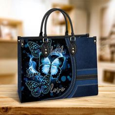 Personalized Faith Hope Love Leather Handbag, Best Mother's Day Gifts, Gift For Christian Women, Church Bag, Religious Bag Christ Gifts, Shopping Totes, Pu Leather Bag, Best Mothers Day Gifts, Printed Handbags, Leather Bag Women, Best Mother, Faith Hope Love, Modern Women