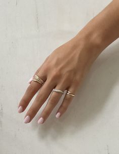 Everyday ring stack inspiration. Cloud Ring, Ring Inspo, Everyday Ring, Ring Stack, Personalized Gifts For Mom, Everyday Rings, Pave Ring, Diamond Bangle, Mens Band