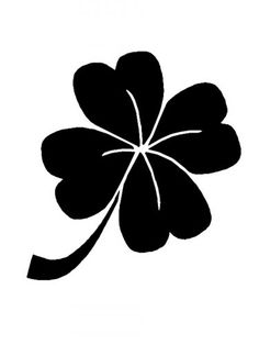 a four leaf clover is shown in black and white