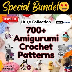 an image of various amigurmi crochet patterns for sale on the internet