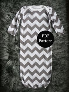 a gray and white chevroned bodysuit with the words pdf pattern on it