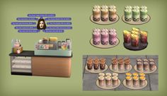 an image of some food and drinks on display in a game room or office setting