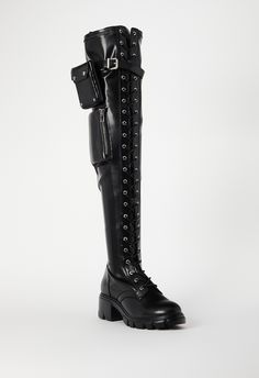 Knee High Army Boots, Luxury Knee-high Boots With Zipper Closure, Luxury Knee-high Boots With Buckle For Formal Occasions, Luxury Chic Knee-high Boots With Buckle Closure, Luxury Formal Knee-high Boots With Buckle Closure, Shoes Boots Combat, Black Flat Boots, Badass Outfit, Fashion Shoes Boots