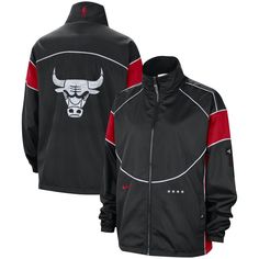 Add an authentic piece of Chicago Bulls gear to your wardrobe with this Nike 2023/24 City Edition Courtside Swoosh Fly Jacket. It features team logos and location-inspired details that highlight what makes their favorite franchise a unique member of the NBA family. This full-zip jacket is a light and comfortable way to put your team on your back when cooler Chicago Bulls game days roll around. Imported Brand: Nike Full Zip Material: 100% Polyester Lightweight jacket suitable for mild temperature Nike Black Sports Outerwear, Nike Black Outerwear For Sports Events, Collegiate Black Track Jacket For Sports Events, Nike Outerwear For Sports Events, Nike Outerwear For Sports Events In Fall, Nike Fall Outerwear For Sports Events, Black Collegiate Style Track Jacket For Sports Events, Nike Black Outerwear For Sports Season, Nike Track Jacket For Sports Events