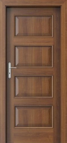 a wooden door with glass inserts on the front and side panels, which are made from wood