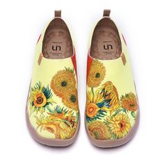 Sunflower Sunflower Vans, Shoes Without Socks, Women Slip On Sneakers, Comfortable Loafers, Knit Art, Spring Accessories, Dutch Painters, Lightweight Sneakers, Travel Shoes