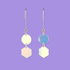 Elegant Adjustable Geometric Minimalist Earrings, Adjustable Minimalist Geometric Earrings, Girly Brunch, Dangly Earring, Nyc Studio, Mediterranean Blue, Hoop Charms, Feather Crafts, Statement Earring