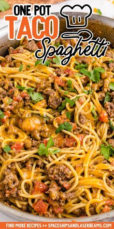 One pot taco spaghetti is an easy and delicious dinner that has all the tasty Mexican flavors of tacos, but in spaghetti form. It smells incredible as it cooks and with only a single skillet, there’s barely any clean-up afterwards. Taco Spaghetti, Beef Casserole Recipes, Pasta Dinners, Pasta Dinner Recipes, Beef Recipes Easy, Spaghetti Recipes, Beef Recipes For Dinner