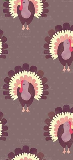 a turkey pattern on a gray background