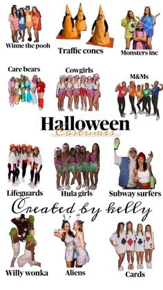 an image of halloween costumes and names