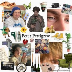 a collage of photos with the words peter putigrew on it and images of people