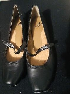 I Comfort womens Mary Jane black dress shoes Sz 9.5   | eBay Casual Fitted Heels With Round Toe, Casual Round Toe Fitted Heels, Fitted Heels With Buckle Closure And Round Toe, Black Fitted Heels With Cushioned Footbed, Fitted Black Heels With Cushioned Footbed, Black Cushioned Heels, Formal Heels With Cushioned Footbed And Round Toe, Black Cushioned Heels For Formal Occasions, Casual Black Almond Toe Heels