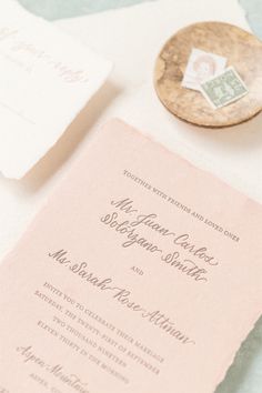 Letterpress Wedding Invitation on Pink Deckled Edge Paper Deckled Edge Paper, Letterpress Wedding Invitation, Letterpress Wedding, Letterpress Wedding Invitations, Blush Tones, Pink Wedding, Letterpress, Wedding Invitation, Wedding Inspiration