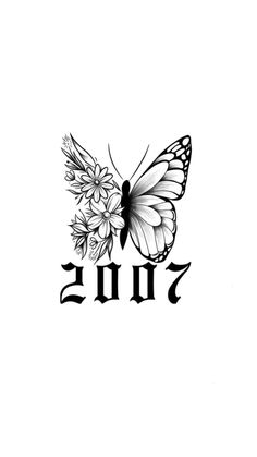 a butterfly with flowers on it's wings and the word sale written in black ink