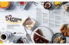 a table topped with lots of food next to cups and saucers on top of it