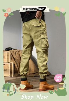 Men's Cool Multi Pockets Cargo Pants Spring Outdoor Pants With Patch Pockets, Spring Cargo Style Pants, Cargo Pants, Shop Now, Free Shipping, Pants, Clothes, Trousers